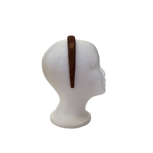 Etro Brown Suede Pegasus Embroidered Slim Headband MINT main image 4